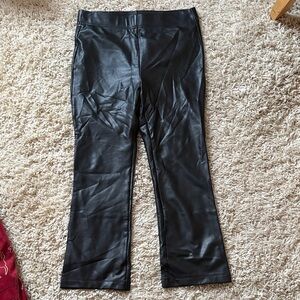 Loft Black Faux Leather Pants
